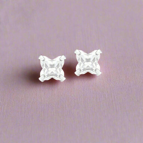Silver Butterfly Stud Earrings Stylish Sparkling Jewellery - Crumble and Core