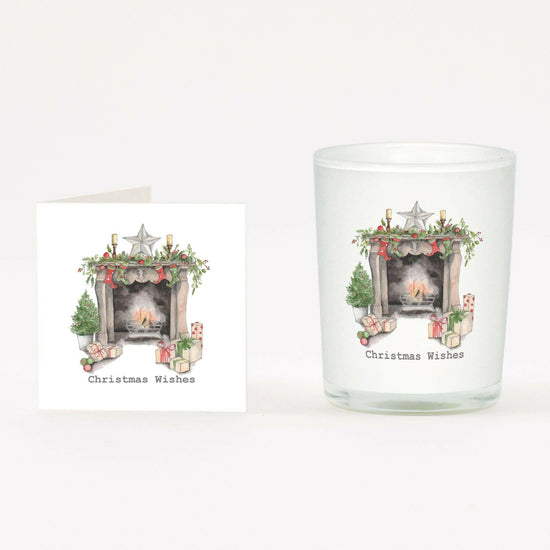 Cozy Christmas Fireplace Candle Card Gift Box - Festive Holiday Decor for Homes - Crumble and Core