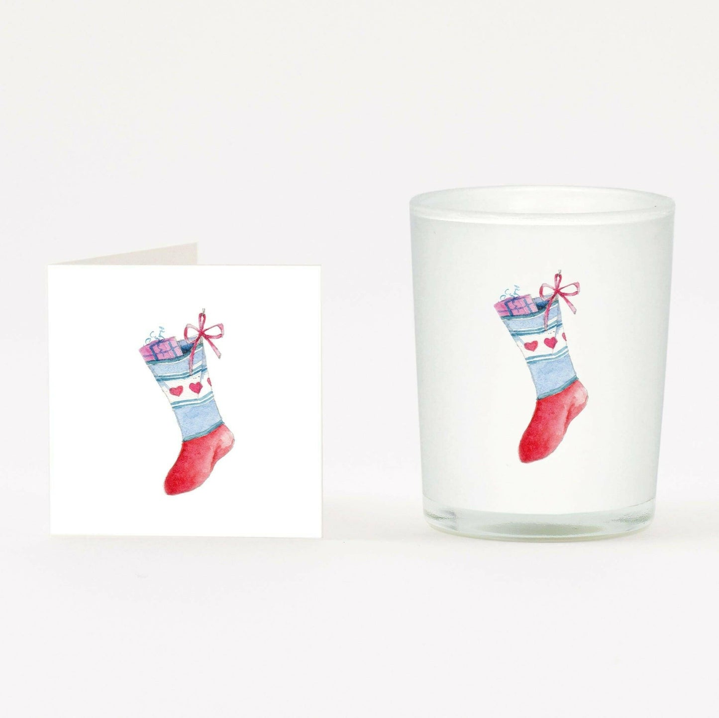 Christmas Stocking Set Candle and Card Perfect for the Holidays - Crumble and Core