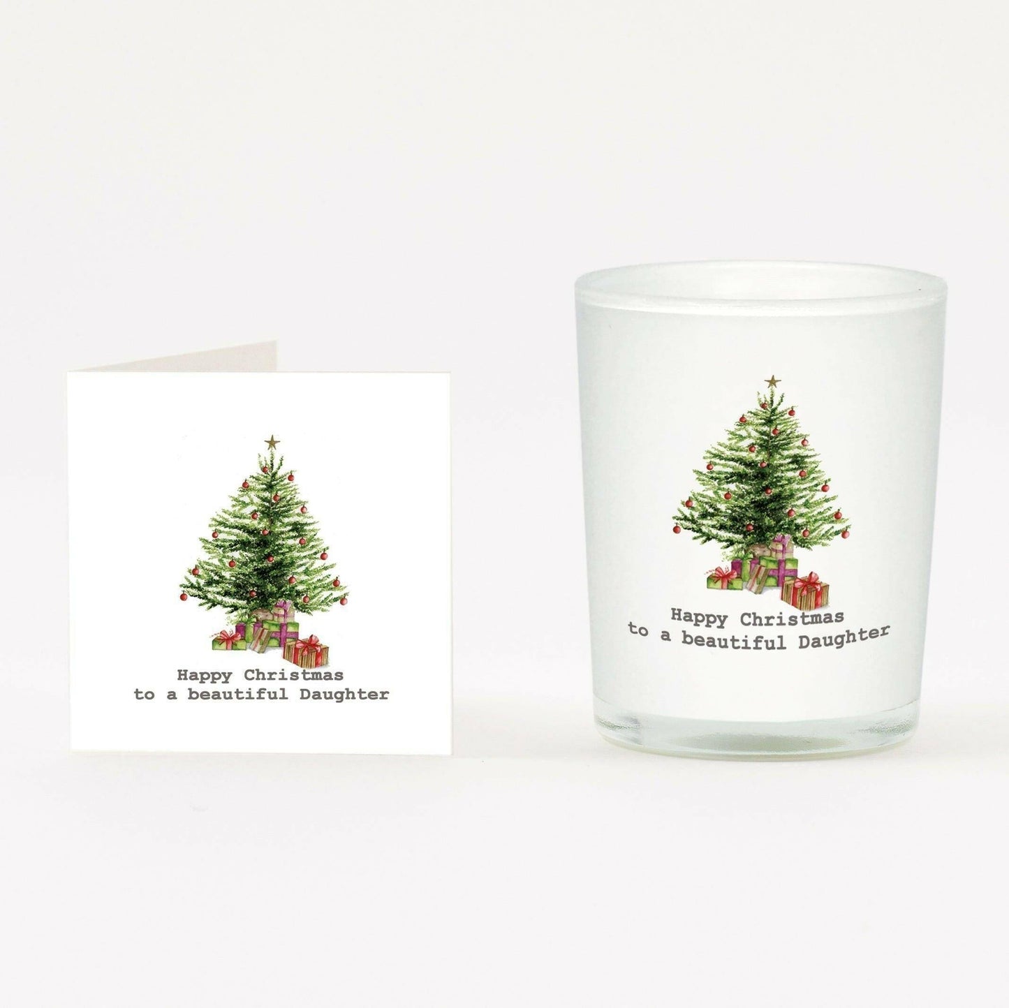 Christmas Tree Daughter Candle Card Set - Unique Holiday Gift - Crumble and Core