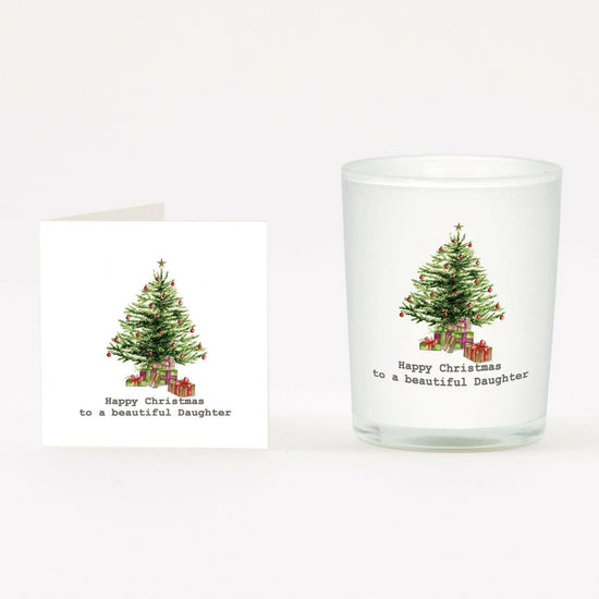 Christmas Tree Daughter Candle Card Set - Unique Holiday Gift - Crumble and Core
