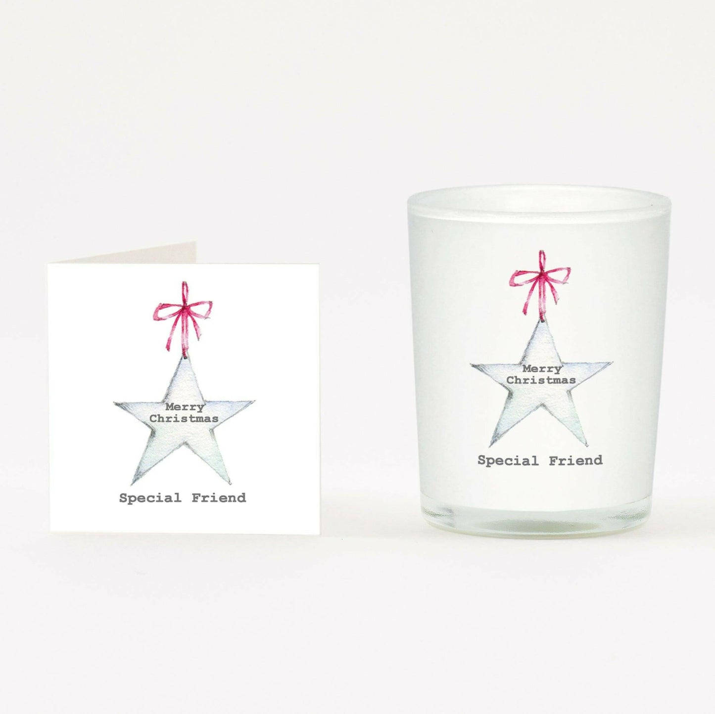Christmas Star Friend Boxed Candle Card - Thoughtful Holiday Gift - Crumble and Core