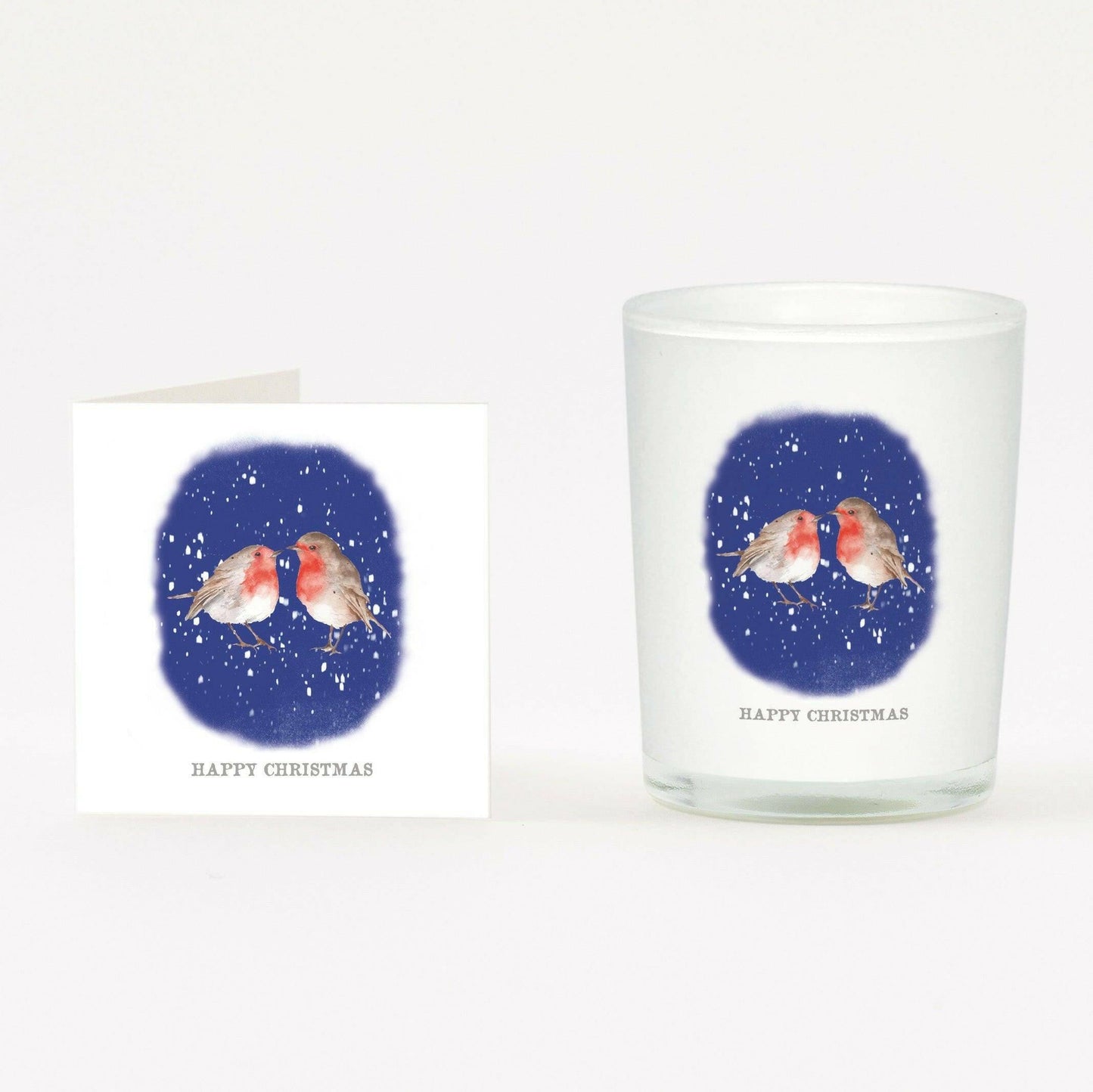 Christmas Robin Candle Card Set Perfect Holiday Gift Handmade Scented - Crumble and Core