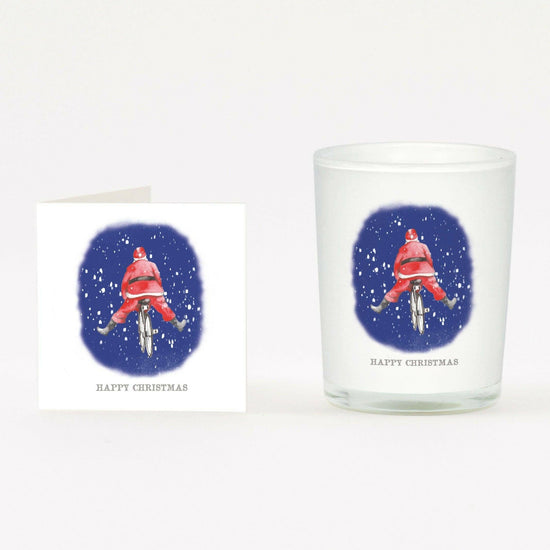 Christmas Santa Candle and Card Box - Festive Holiday Decor - Crumble and Core