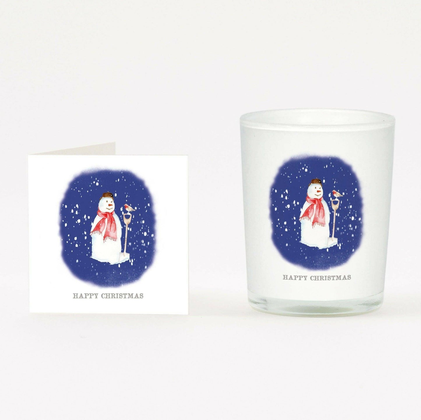 Snowman Candle Card Festive Holiday Gift Set for Loved Ones - Crumble and Core