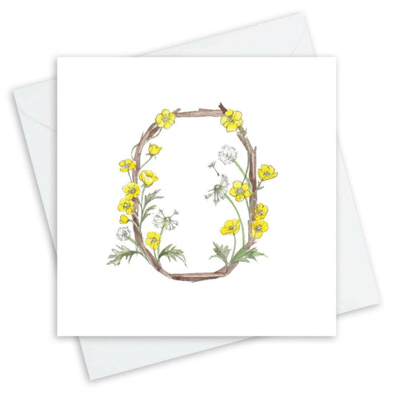 Floral Letter Alphabet Design Card O Letter Card - Handcrafted Alphabet Design for Invitations and Gifts - Perfect Card for Names beginning with O - All Occasions - Crumble and Core