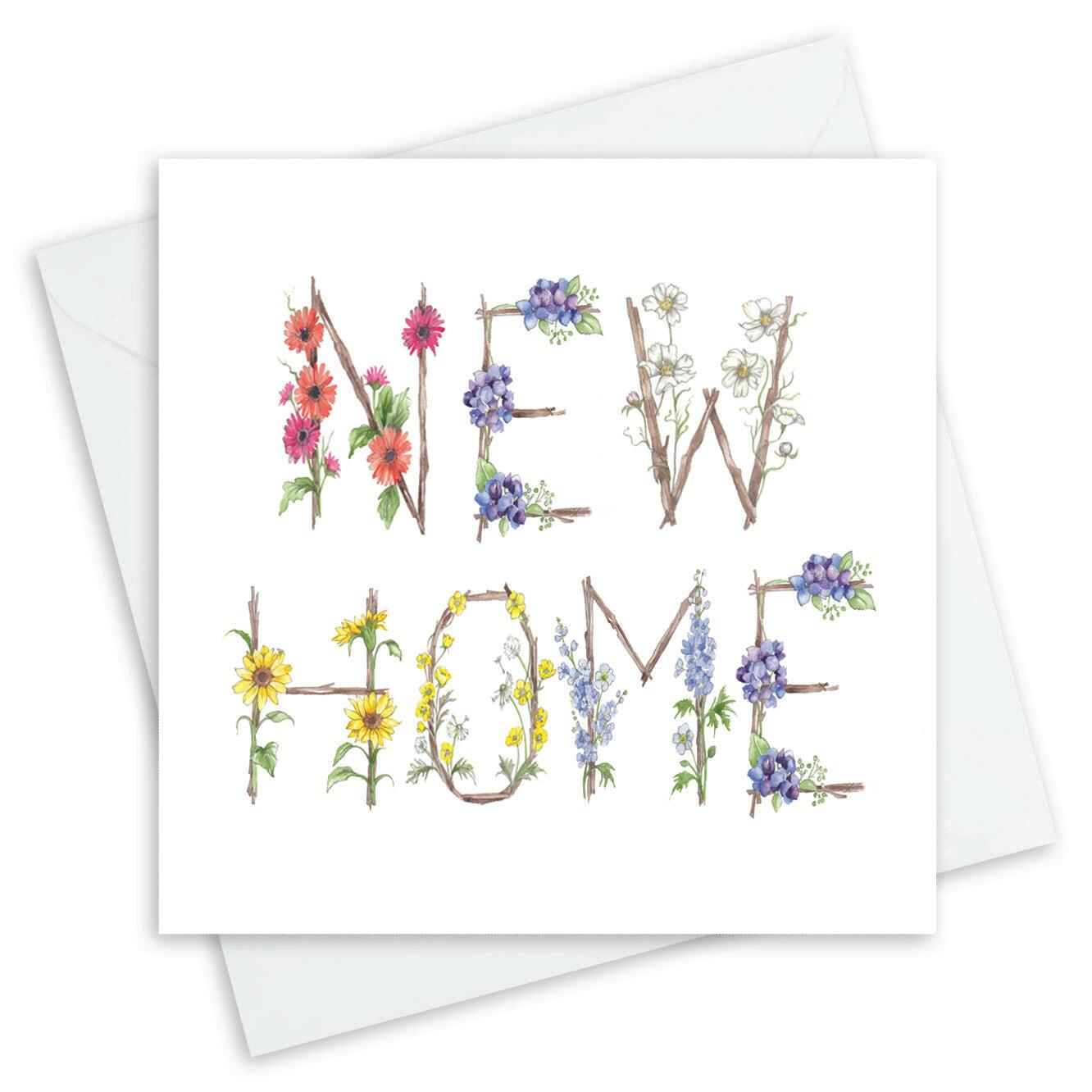 Floral Alphabet New Home Card - Perfect Housewarming Gift - Crumble and Core