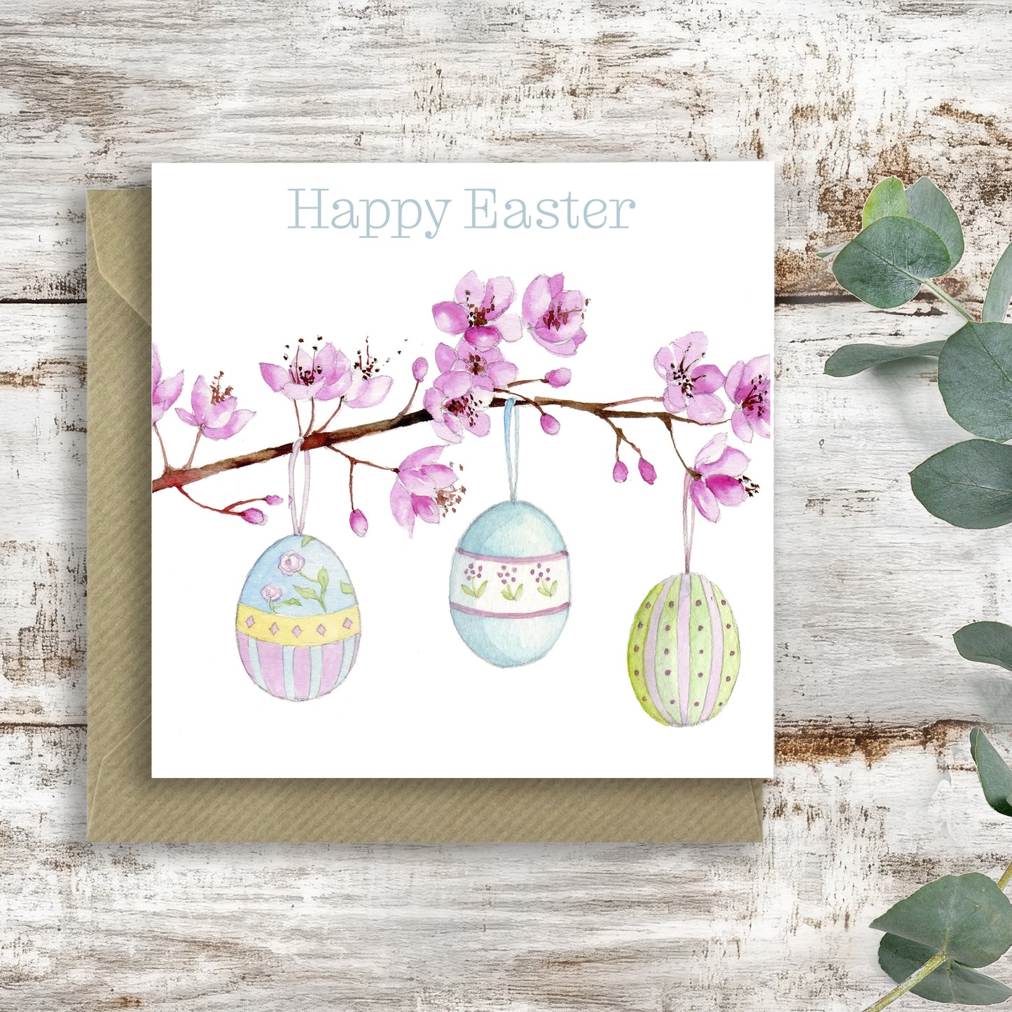 Biglietto d'auguri con fiori di Pasqua