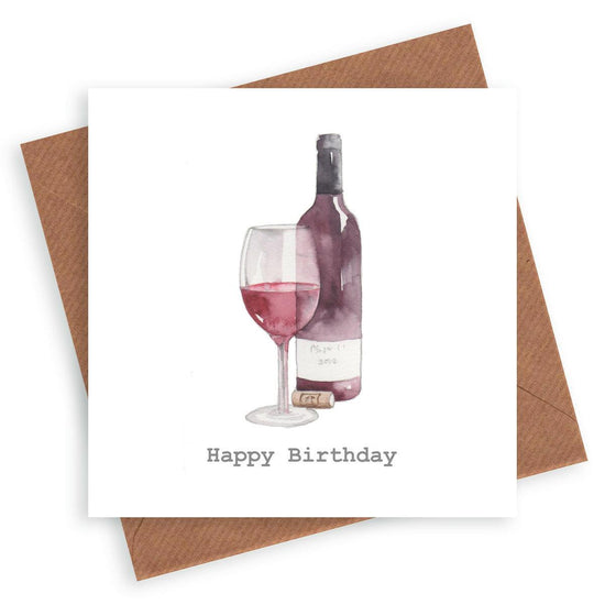 Red Wine Birthday Card - Crumble and Core