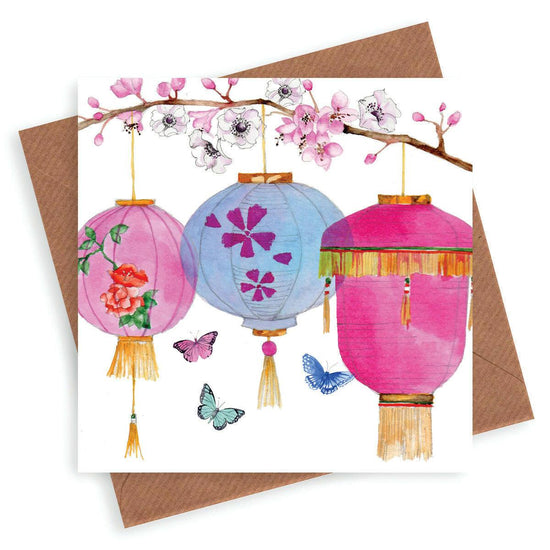 Chinese Lanterns Greeting Card - Crumble and Core