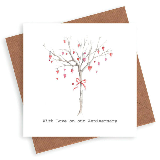 Heart Tree Anniversary Card - Crumble and Core