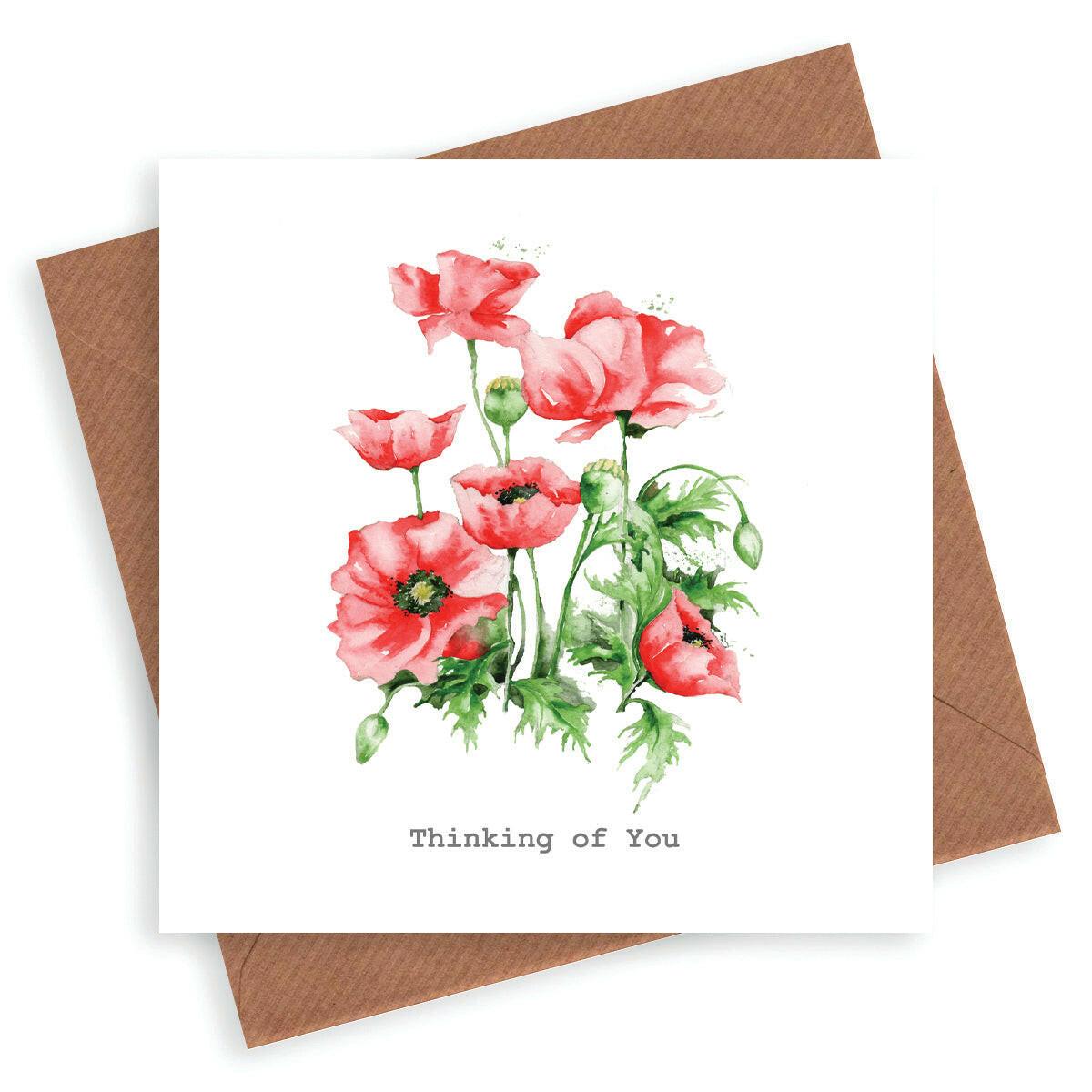 Poppies Thinking of you Card - Crumble and Core