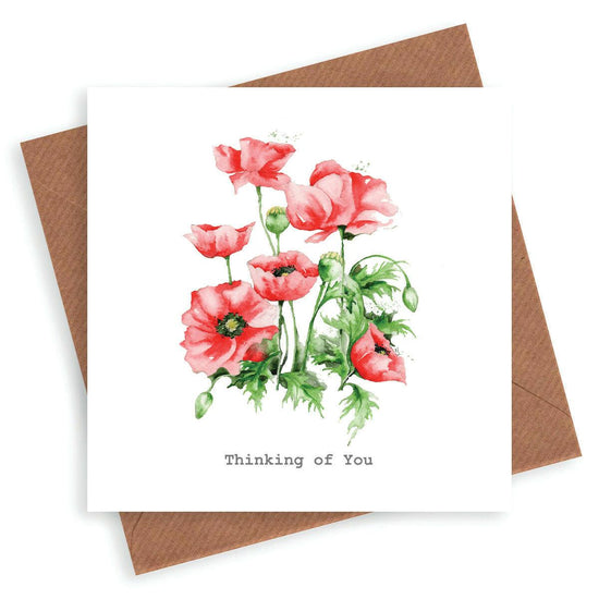 Poppies Thinking of you Card - Crumble and Core