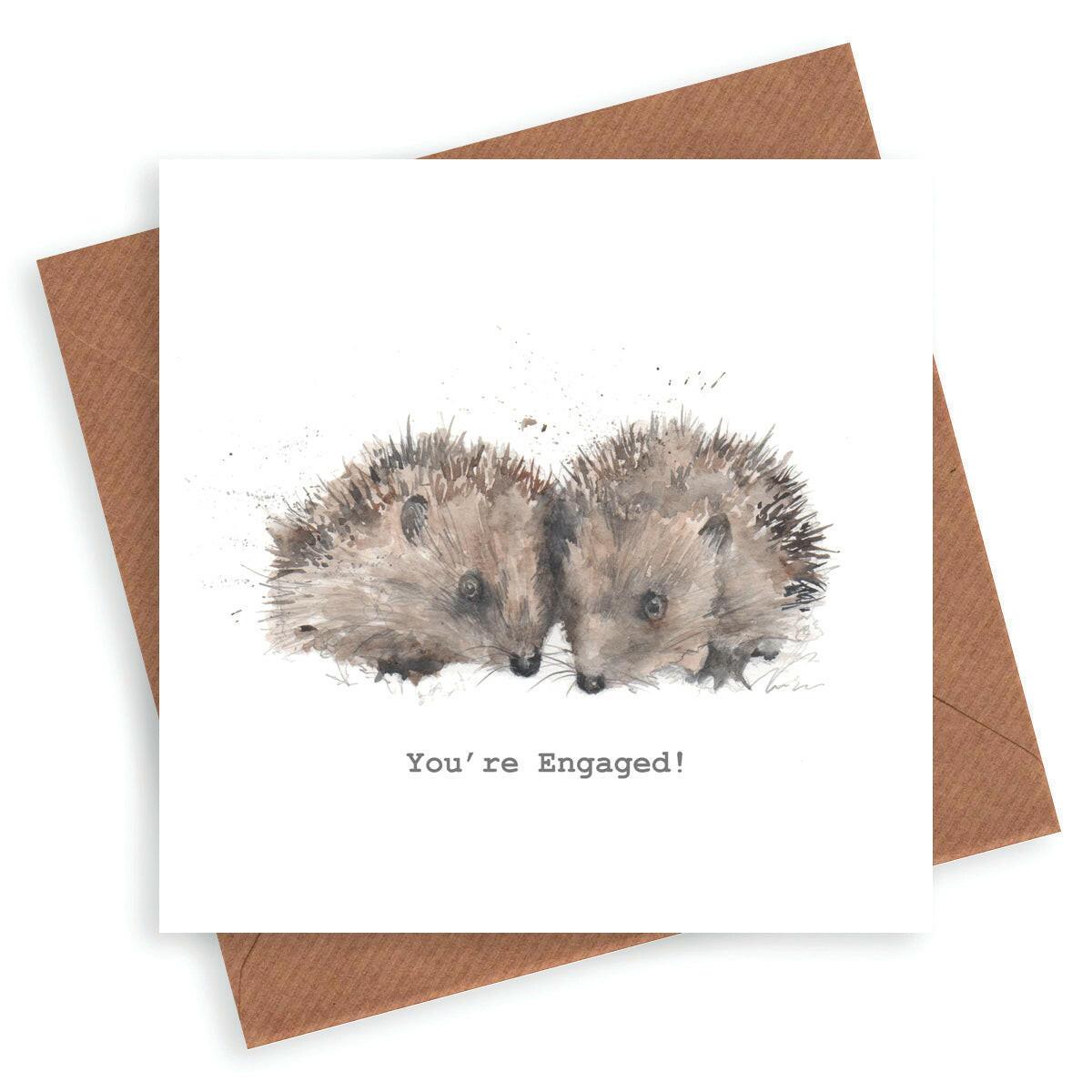 Mr and Mrs Hedgehog Engagement Card - Crumble and Core