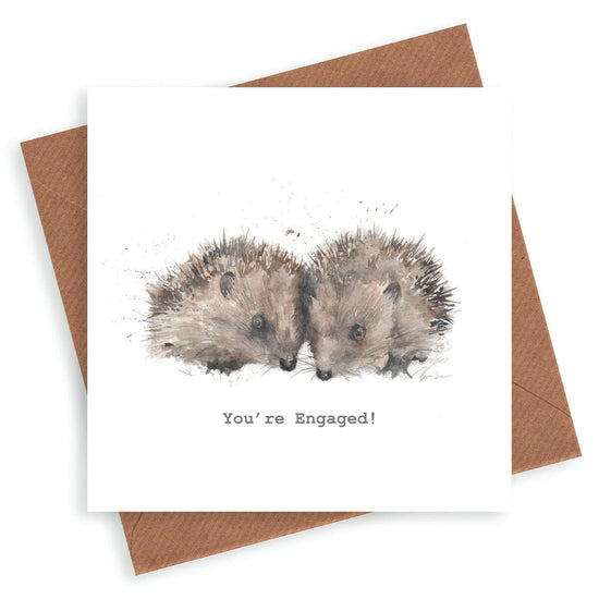 Mr and Mrs Hedgehog Engagement Card - Crumble and Core