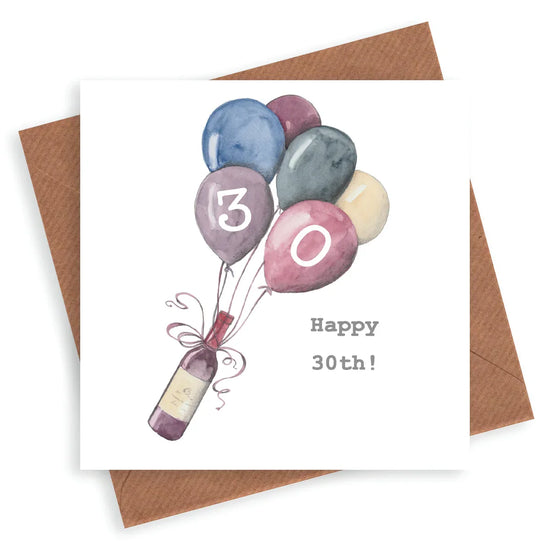 Celebrate in Style with Hand-Finished 30th Birthday Wine Card - Personalized Funny Greeting Perfect Gift for Wine Lovers - Crumble and Core