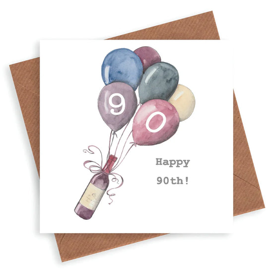 Wine 90th Birthday Card - Crumble and Core