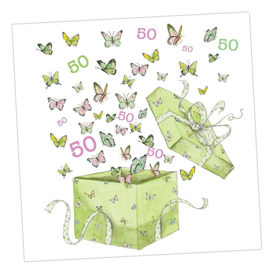 Butterfly 50th Birthday Card - Crumble and Core
