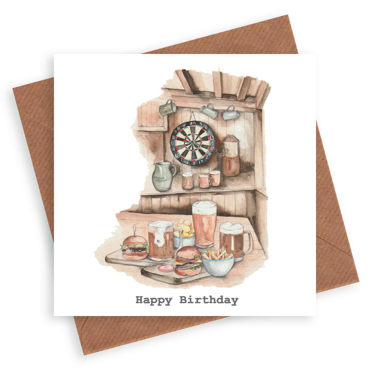 Pint and Burger Birthday Card - Crumble and Core