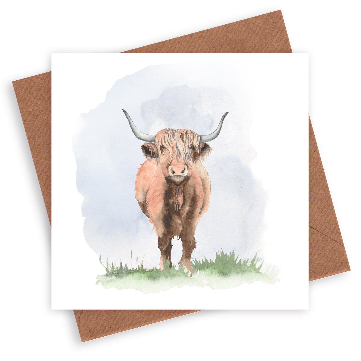 Highland Cow Card - Greeting Card – Blank Animal Card