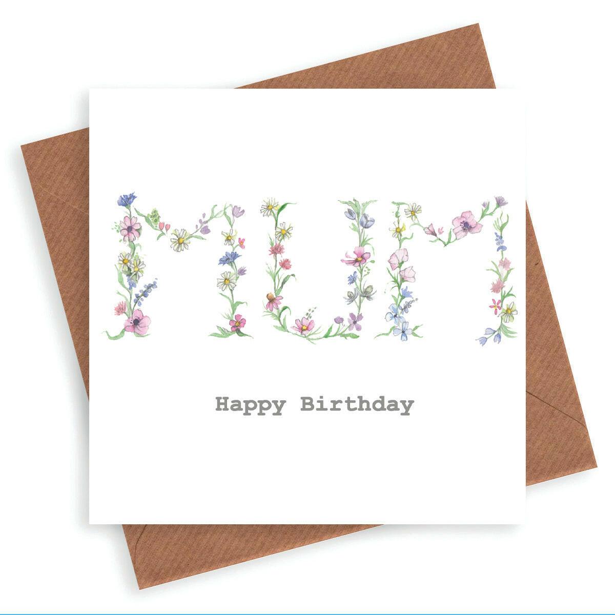 Floral Mum Birthday Card - Crumble and Core