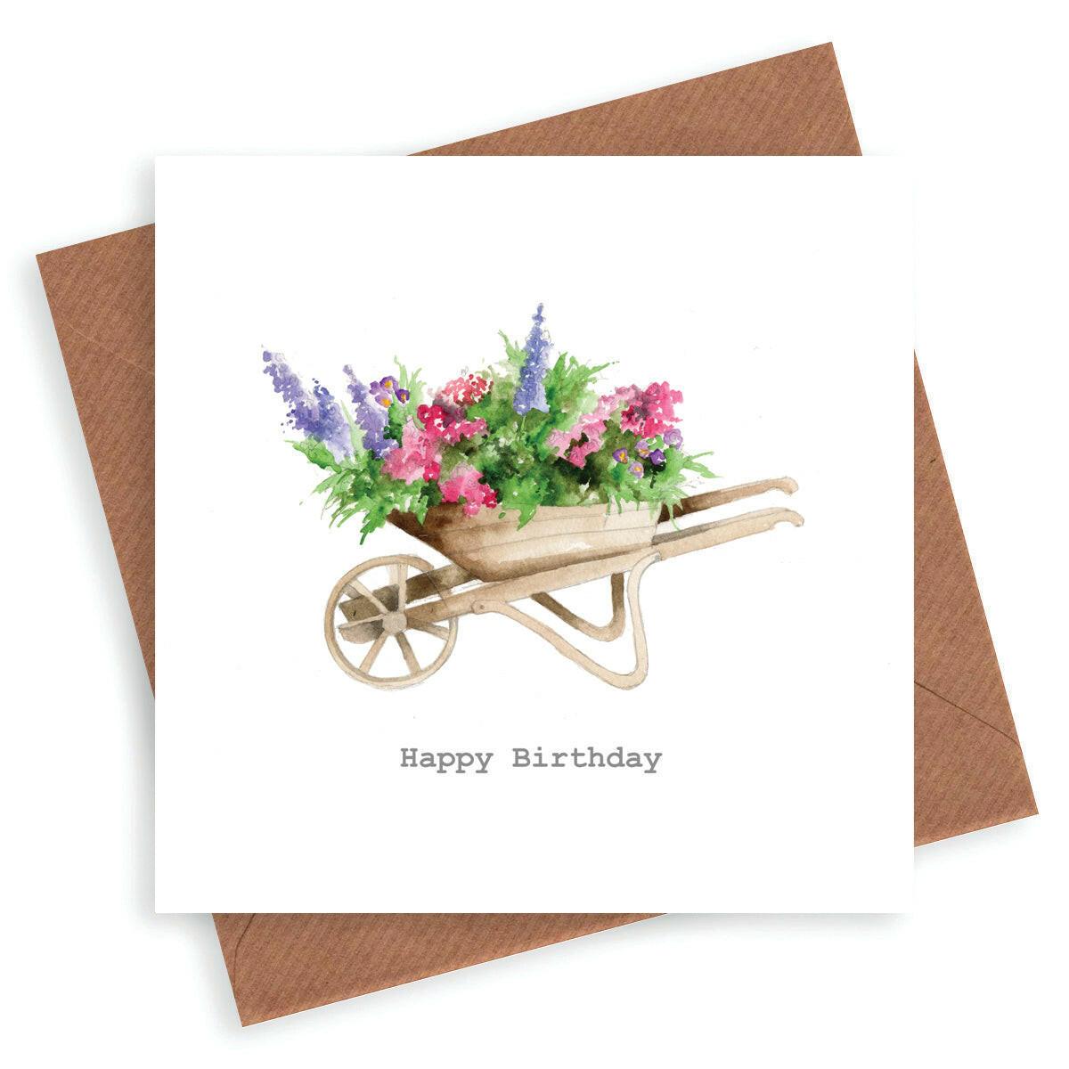 Wheelbarrow Birthday Card - Crumble and Core