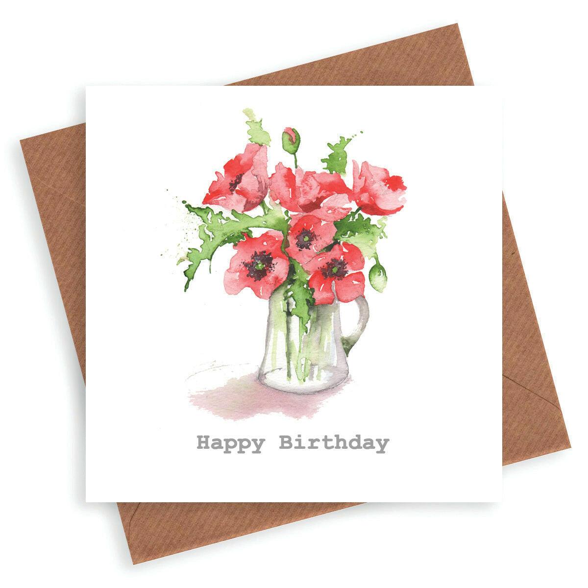 Poppy Birthday Card - Crumble and Core