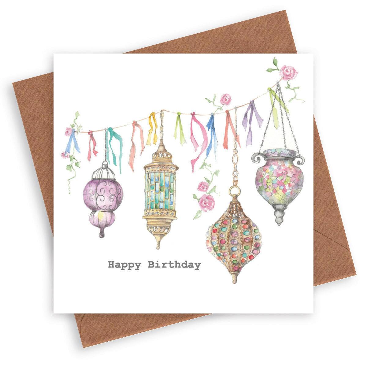 Lanterns Birthday Card - Crumble and Core