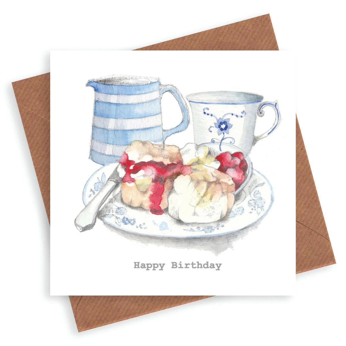 Cream Tea Birthday Card - Crumble and Core