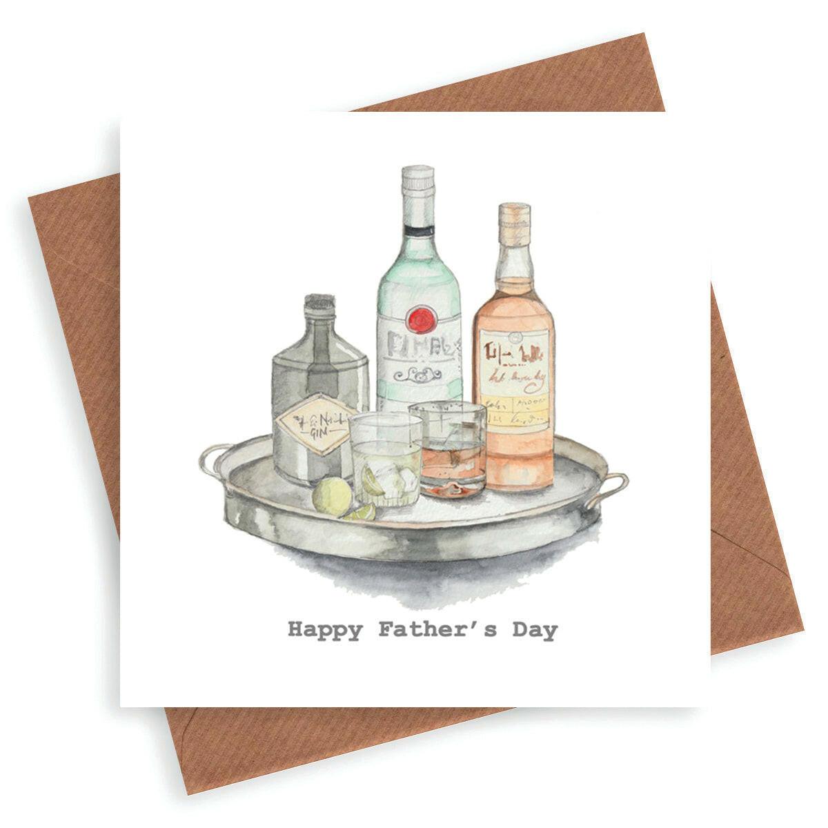 Drinks Tray Father's Day Greeting Card - Crumble and Core