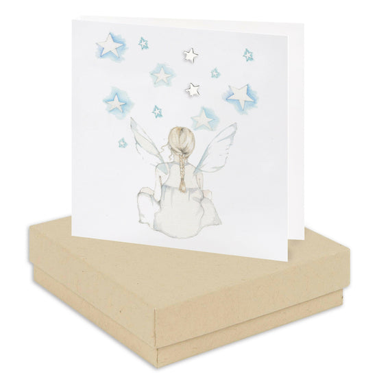 Sterling Silver Star Stud Earrings on Fairy Card - Charming Gift for Any Occasion Boxed for Her - Crumble and Core