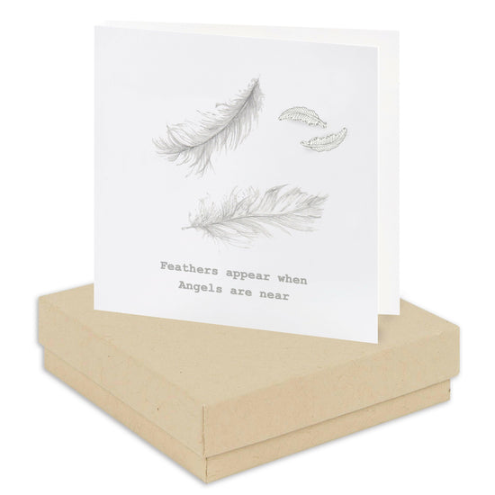 Sterling Silver Feathers Stud Earrings - Boxed and Unique Elegant Sympathy Gift - Crumble and Core