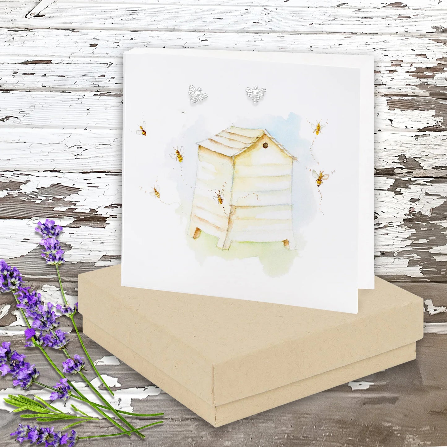 Sterling Silver Bee Stud Earrings - Handcrafted Gift Boxed for Her - Crumble and Core