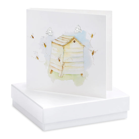 Sterling Silver Bee Stud Earrings - Handcrafted Gift Boxed for Her - Crumble and Core