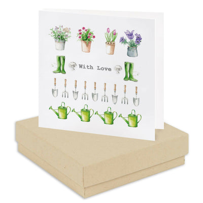Sterling Silver Crystal Stud Earrings with Gift Box Gardening Card Thoughtful Present for Her - Crumble and Core