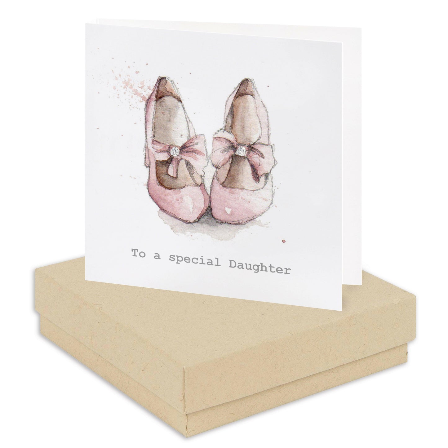 Sterling Silver Stud Earrings with Special Daughter Party Shoes Card - Gift Box Included - Crumble and Core