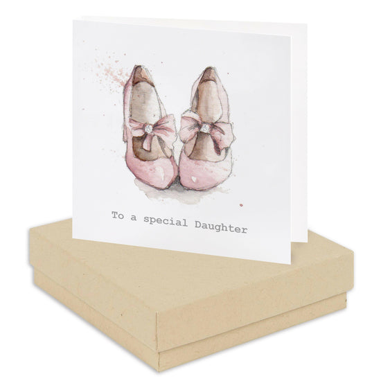Sterling Silver Stud Earrings with Special Daughter Party Shoes Card - Gift Box Included - Crumble and Core