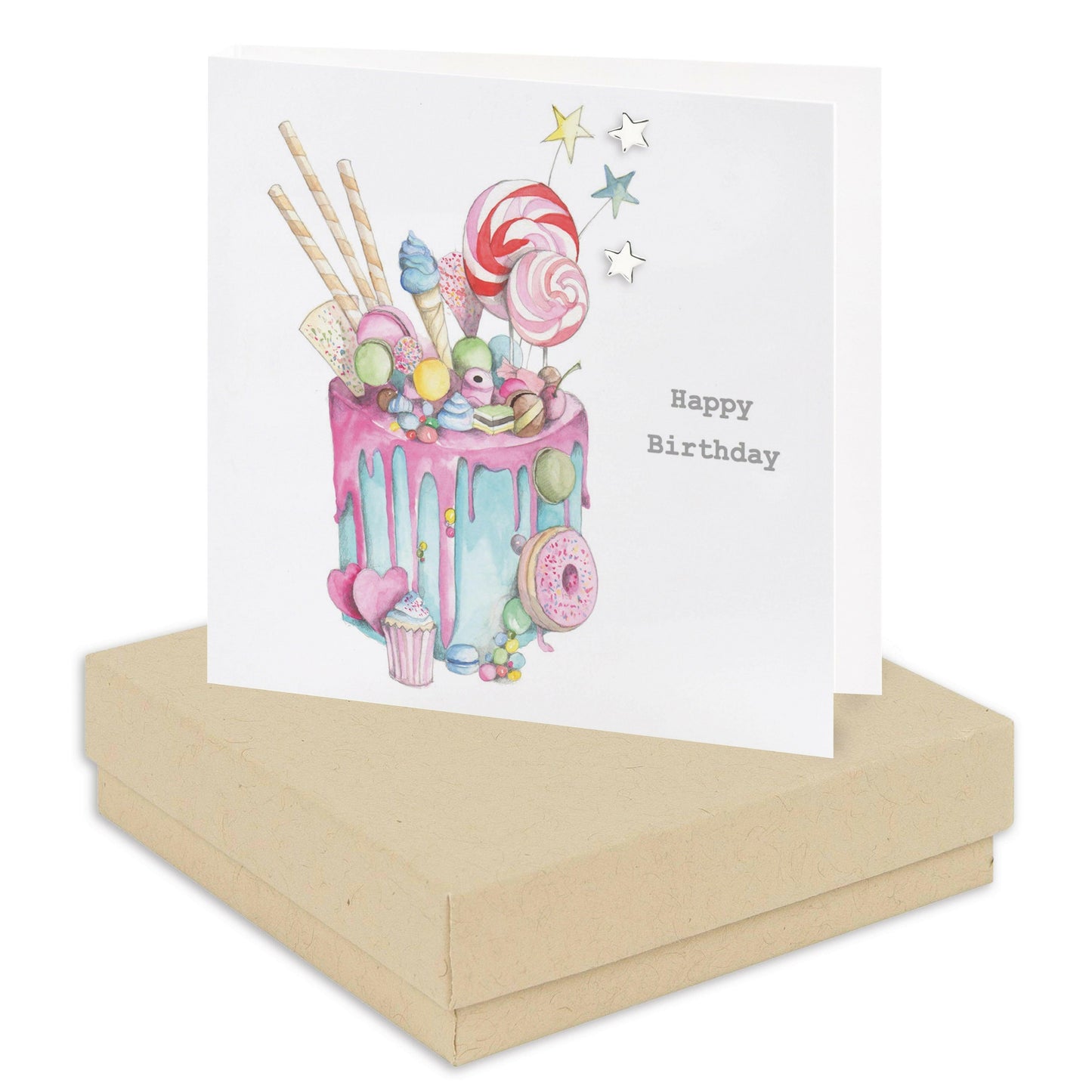 Sterling Silver Star Stud Earrings with Gift Box Birthday Card - Crumble and Core