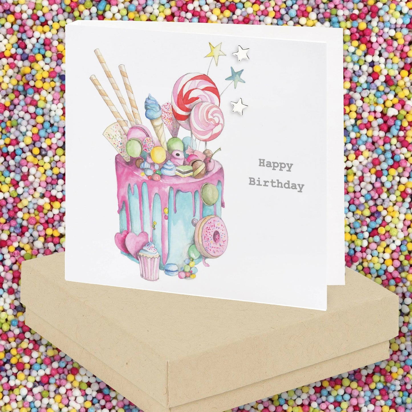 Sterling Silver Star Stud Earrings with Gift Box Birthday Card - Crumble and Core