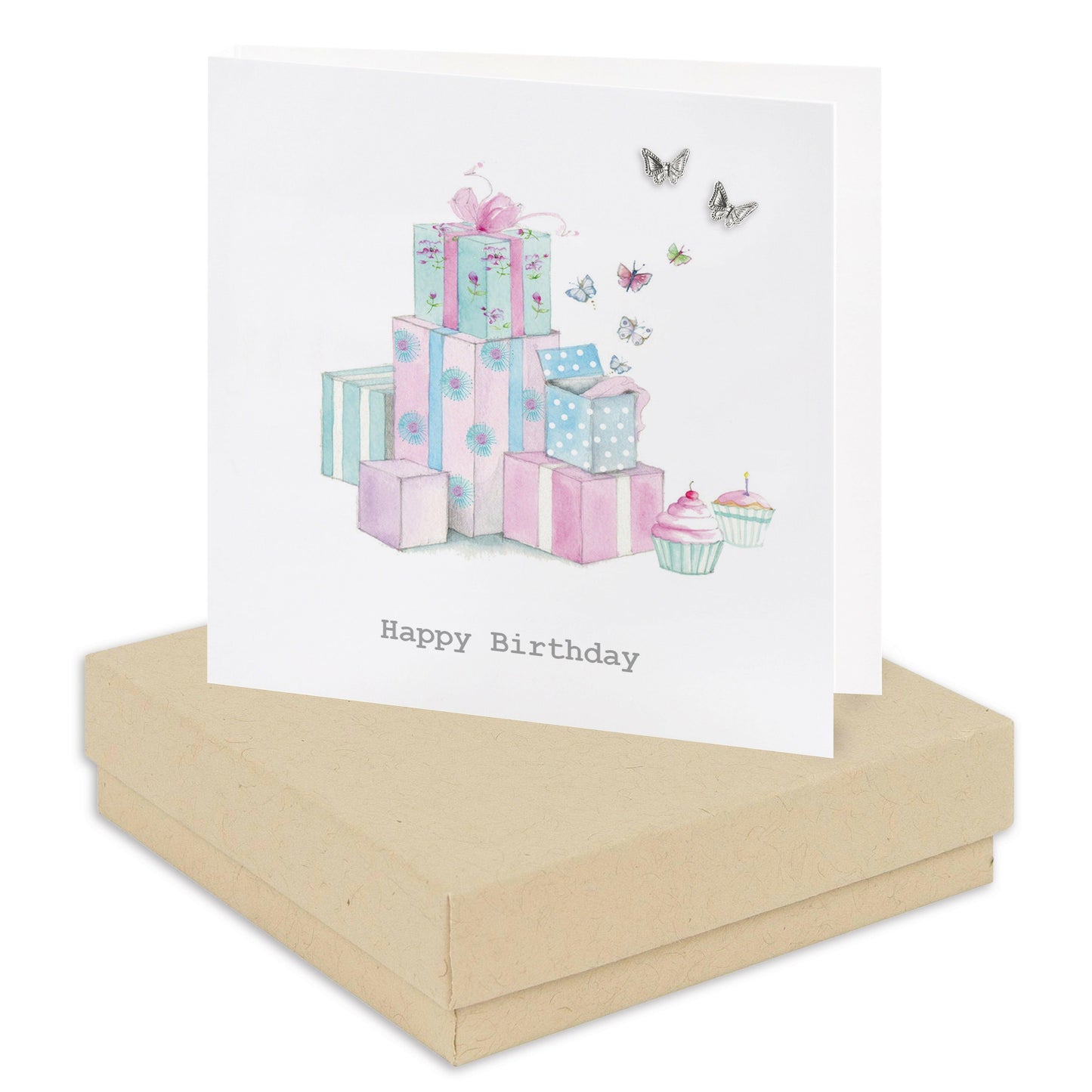 Sterling Silver Stud Earrings Gift-Boxed on Birthday Card - Perfect Birthday Gift - Crumble and Core