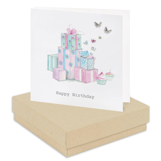 Sterling Silver Stud Earrings Gift-Boxed on Birthday Card - Perfect Birthday Gift - Crumble and Core