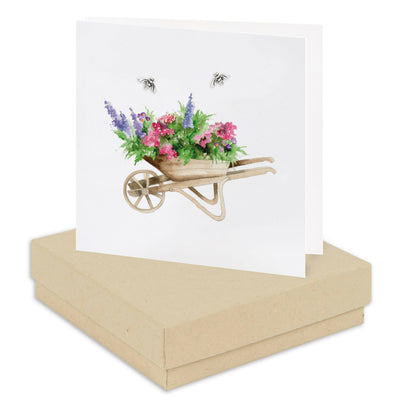 Sterling Silver Bee Stud Earrings in Gift Box - Hand Finished Jewellery for Women - Crumble and Core