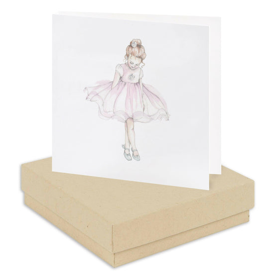 Sterling Silver Crystal Stud Earrings on Ballerina Card - Elegant Gift Boxed for Any Occasion - Crumble and Core