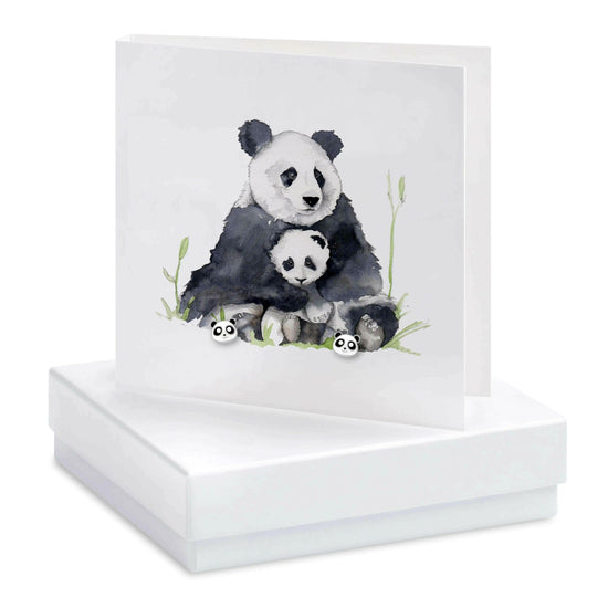 Sterling Silver Panda Stud Earrings - Perfect Gift Boxed for Any Occasion - Crumble and Core