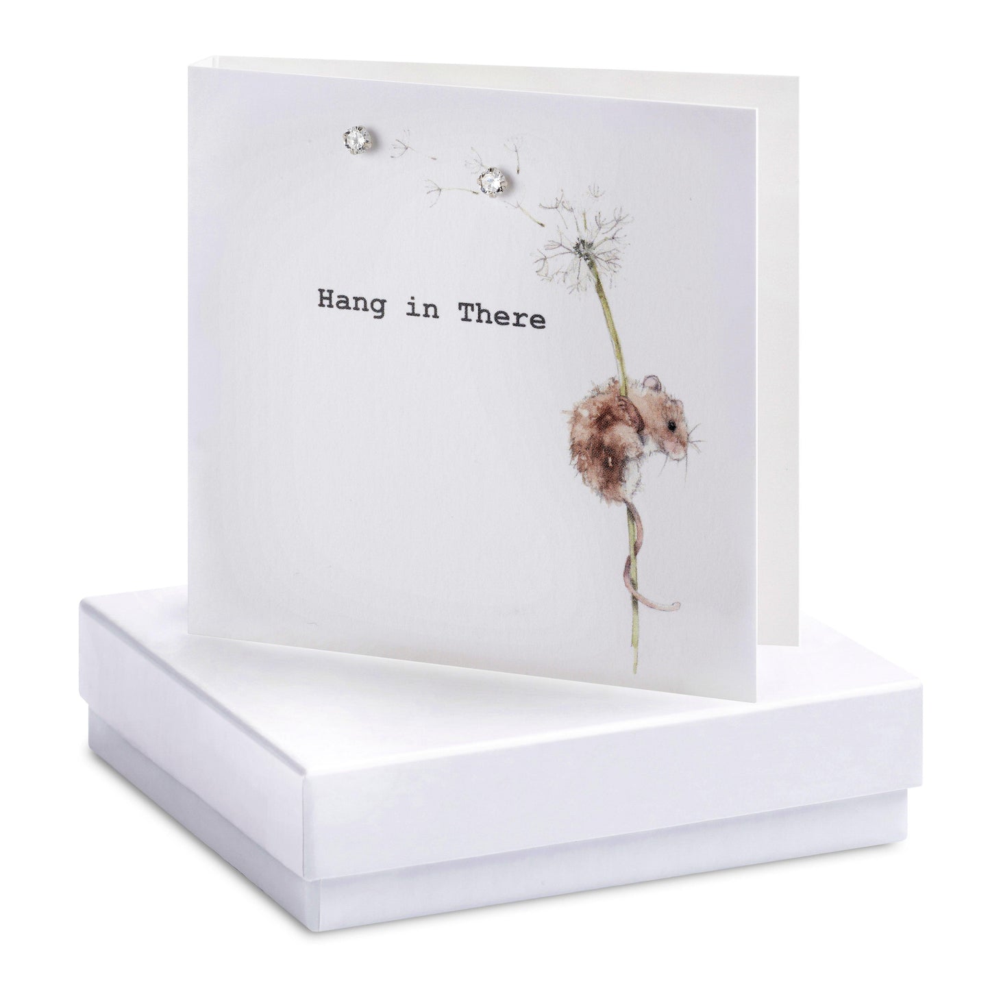 Sterling Silver Crystal Stud Earrings Gift Boxed Encouragement Card - Crumble and Core