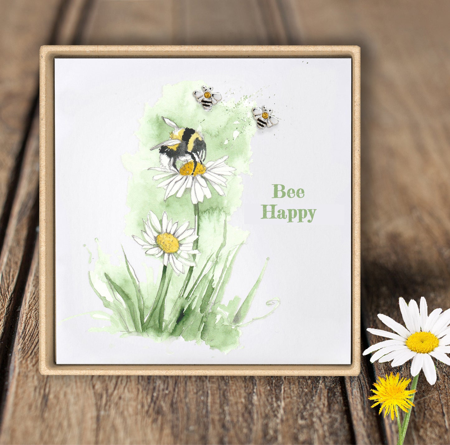 Sterling Silver Bee Earrings – Hand Finished 925 Silver Studs With Gift Box