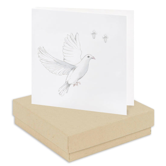 Sterling Silver Dove Cross Stud Earrings Elegant Gift for Any Occasion - Crumble and Core