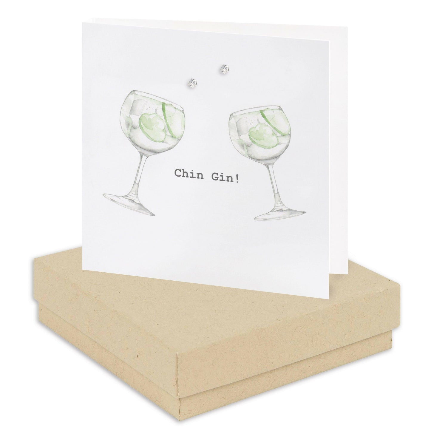 Sterling Silver Stud Earrings on Elegant Card - Perfect Gin Gift - Crumble and Core