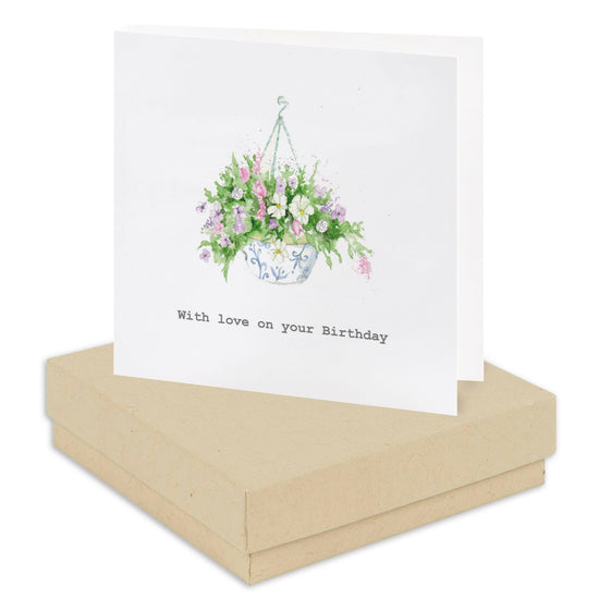 Sterling Silver Stud Earrings with Floral Birthday Card - Gift Card - Elegant Jewellery Gift - Crumble and Core