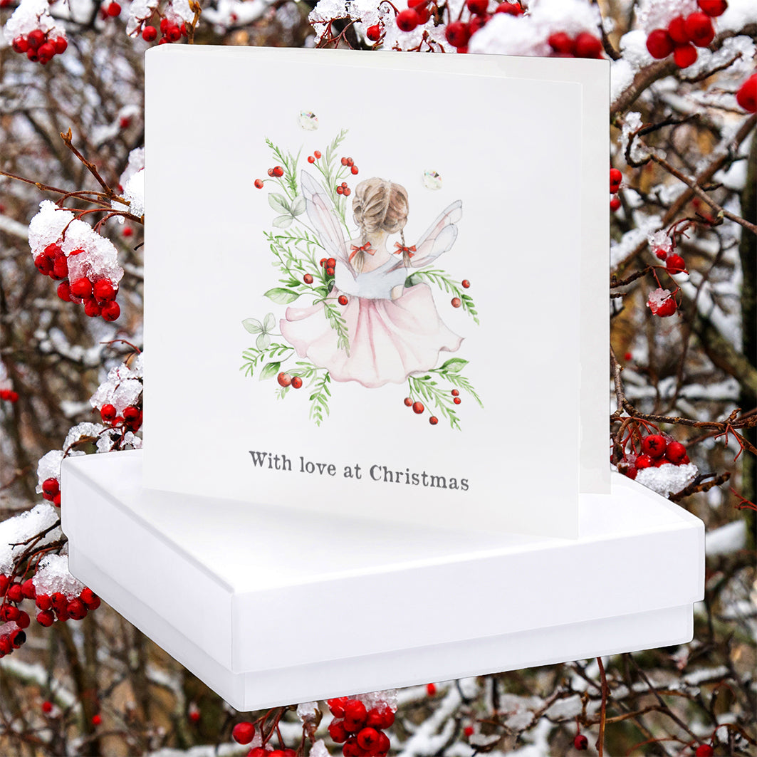 Sterling CZ Silver Stud Earrings – Christmas Gift Boxed Little Fairy Design